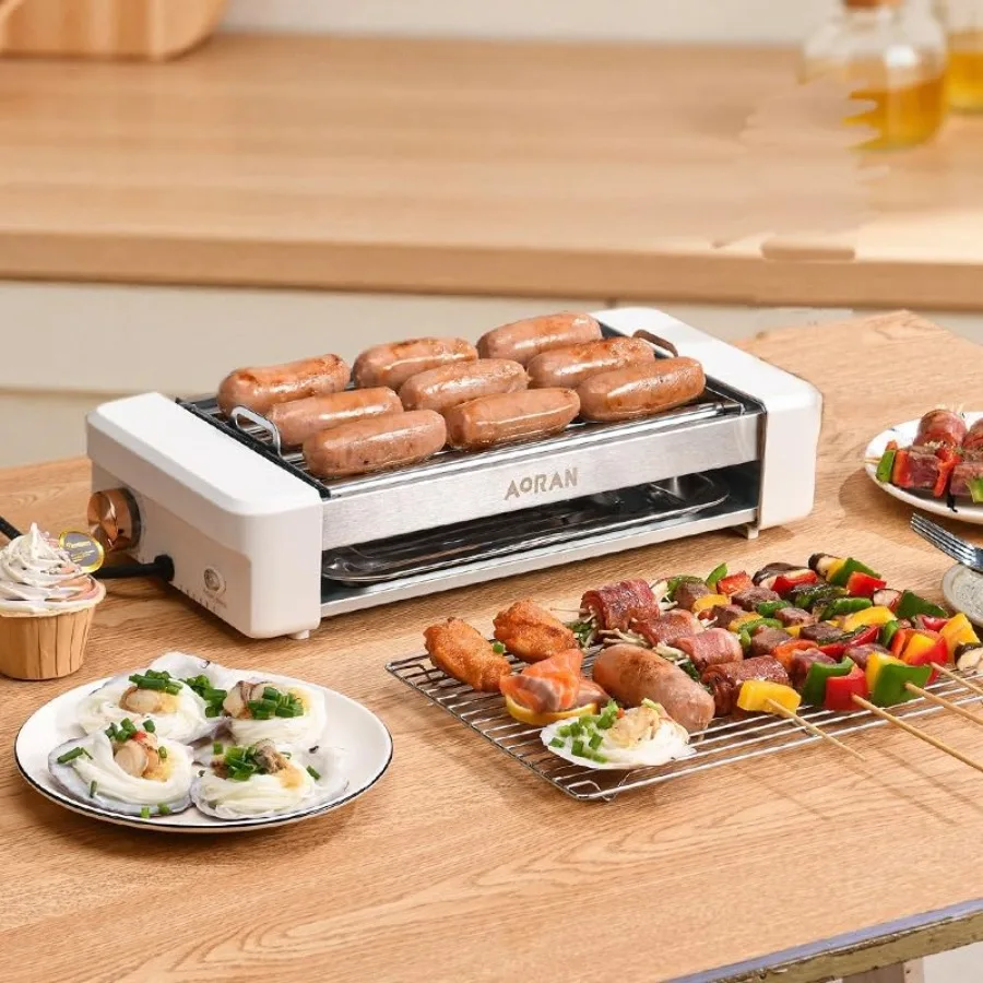 Hot Dog Roller Grill - เครื่องย่างไส้กรอกแบบหมุนอเนกประสงค์ เครื่องย่างฮอทดอกไฟฟ้าสำหรับเนื้อวัว ไก่ และของว่าง เหมาะสำหรับงานปาร์ตี้บาร์บีคิวในฤดูร้อน