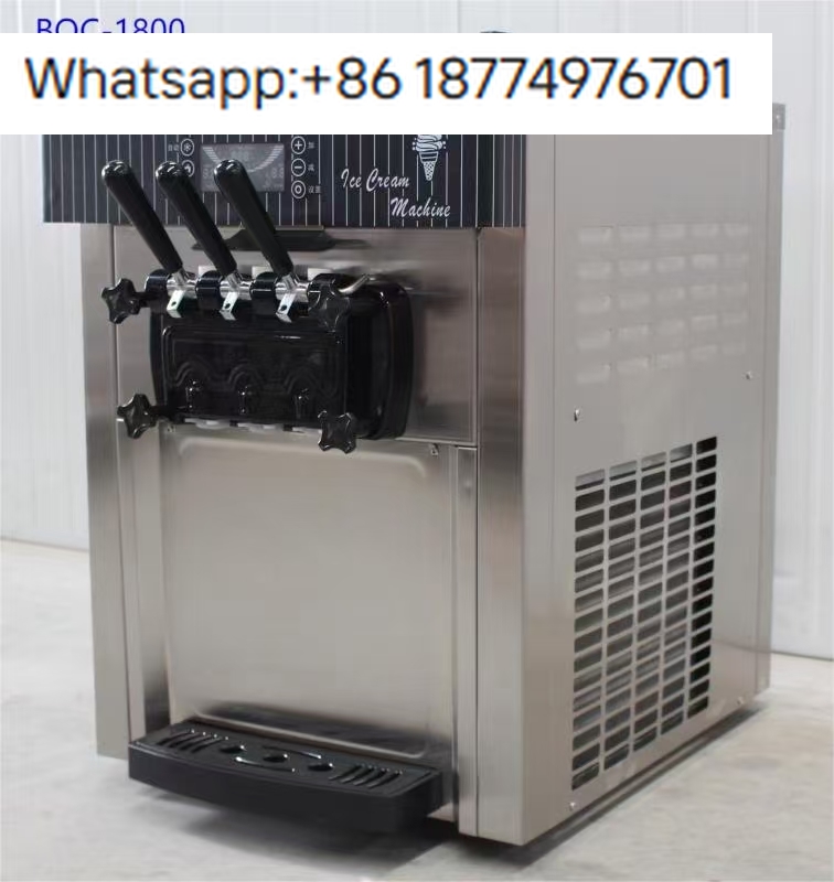 Soft Serve Ice Cream Machine - เครื่องทำไอศกรีม 20-28 ลิตร/ชม. 3 รสชาติ เครื่องทำโยเกิร์ตแบบตั้งโต๊ะอัตโนมัติสำหรับธุรกิจ