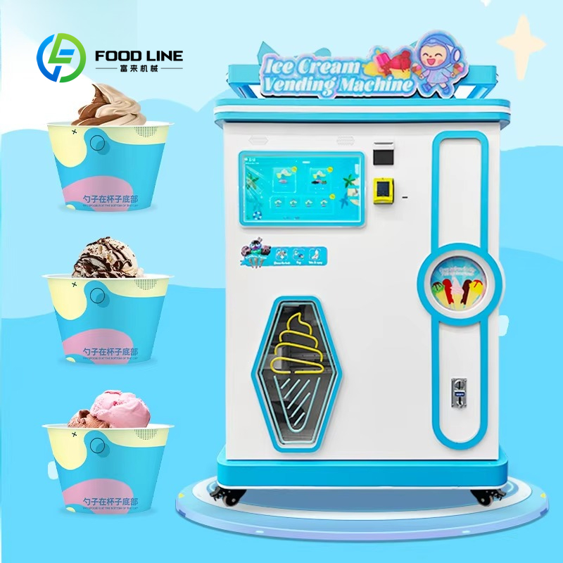 Soft Serve Ice Cream Machine - เครื่องทำไอศกรีมซอฟต์เสิร์ฟแบบอัตโนมัติเต็มรูปแบบ หลายรสชาติ ผลิตตามสั่งจากโรงงาน ขายดี ใช้งานง่าย