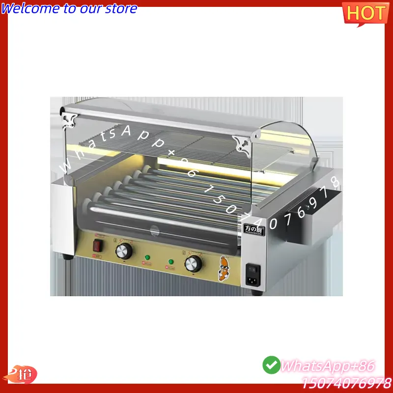 Hot Dog Roller Grill - เครื่องทำบาร์บีคิวควบคุมอุณหภูมิ รุ่นปี 2026 แบบขายส่ง รูปทรงโค้ง 7