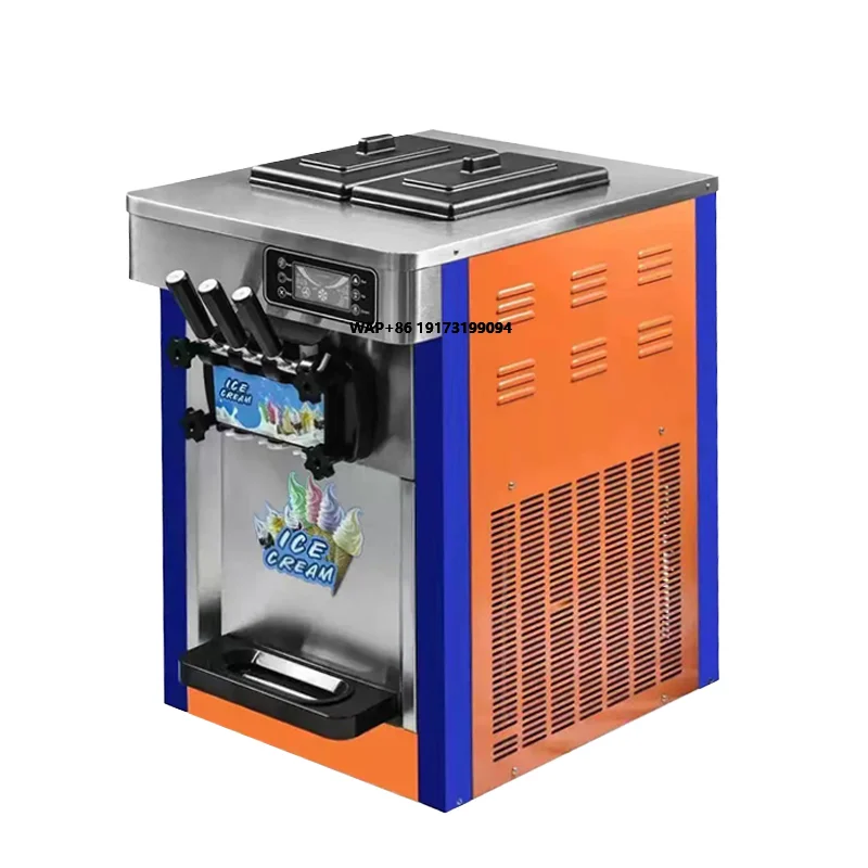 Soft Serve Ice Cream Machine - เครื่องทำไอศกรีมซอฟต์เสิร์ฟสแตนเลสแบบใหม่สำหรับธุรกิจ พร้อมระบบทำความเย็นและเก็บรักษา สำหรับอุปกรณ์ร้านขนมหวาน