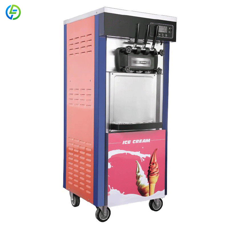 Soft Serve Ice Cream Machine - เครื่องทำไอศกรีมแบบกำหนดเองได้ 22-28 ลิตร/ชม. เครื่องทำไอศกรีม 3 รสชาติ