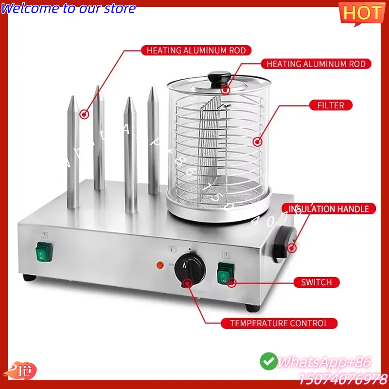 เครื่องทำฮอทดอกไฟฟ้าแบบอัตโนมั - Hot Dog Roller Grill บทวิจารณ์และราคา