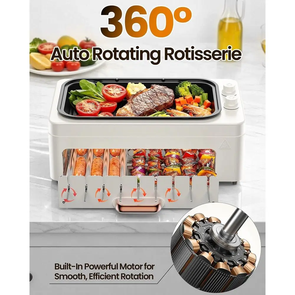เตาย่างอเนกประสงค์ 4-in-1 สำหร - Hot Dog Roller Grill บทวิจารณ์และราคา