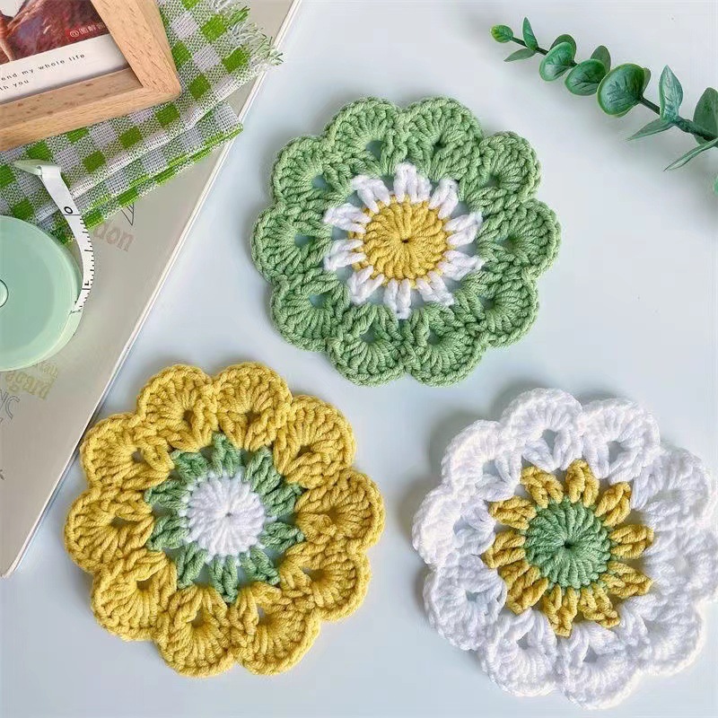 1PCS ทอ Coasters Sunflower เสื - Commercial Kitchen Table บทวิจารณ์และราคา