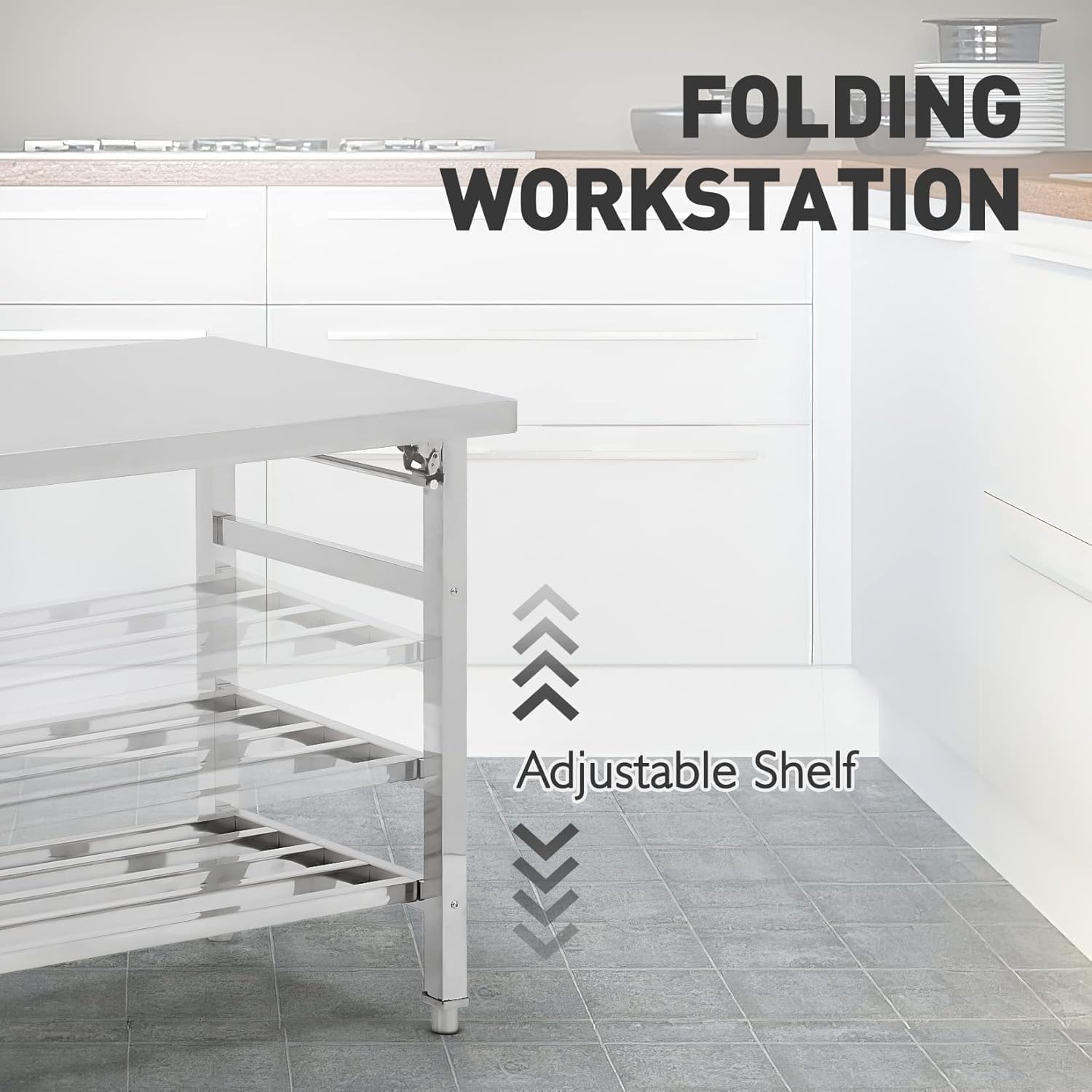 โต๊ะเตรียมอาหารสแตนเลสแบบพับได - Commercial Kitchen Table บทวิจารณ์และราคา