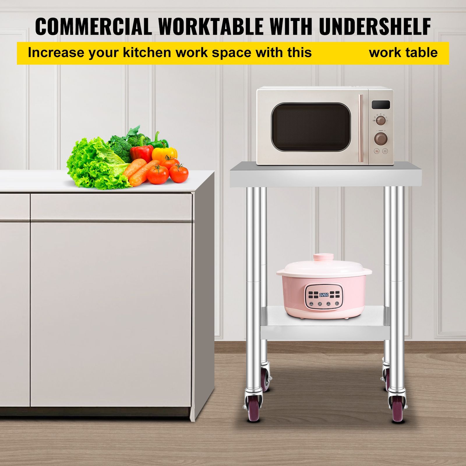 โต๊ะทำงานสแตนเลส 24 x 18 x 34  - Commercial Kitchen Table บทวิจารณ์และราคา
