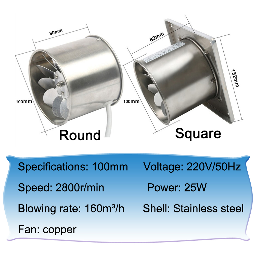4 นิ้วท่อไอเสียสแตนเลสพัดลมหน้ - Commercial Kitchen Ventilation บทวิจารณ์และราคา